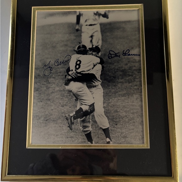 Don Larsen Yogi Berra Dual Signed Matted and Framed 8x10 photo